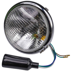 Bike It 5¾" Bates-Style Chrome Headlight Side Mount Left Dip Universal