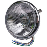 Bike It Universal Bates Style Chrome Motorcycle Headlight 5.75 Side Mount