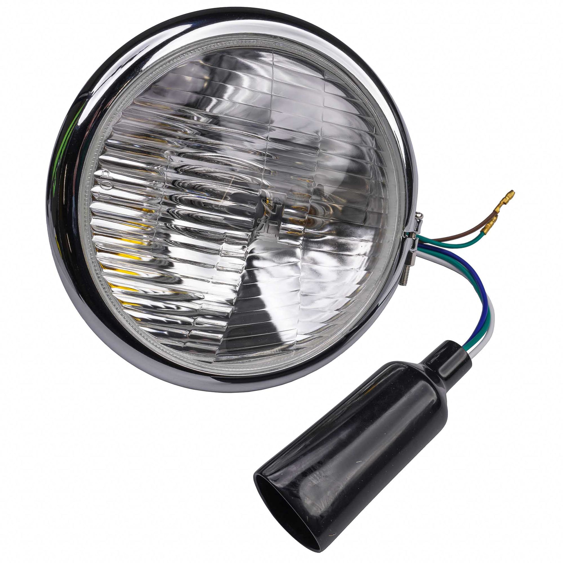 Bike It 5¾" Bates-Style Chrome Headlight Side Mount Left Dip Universal