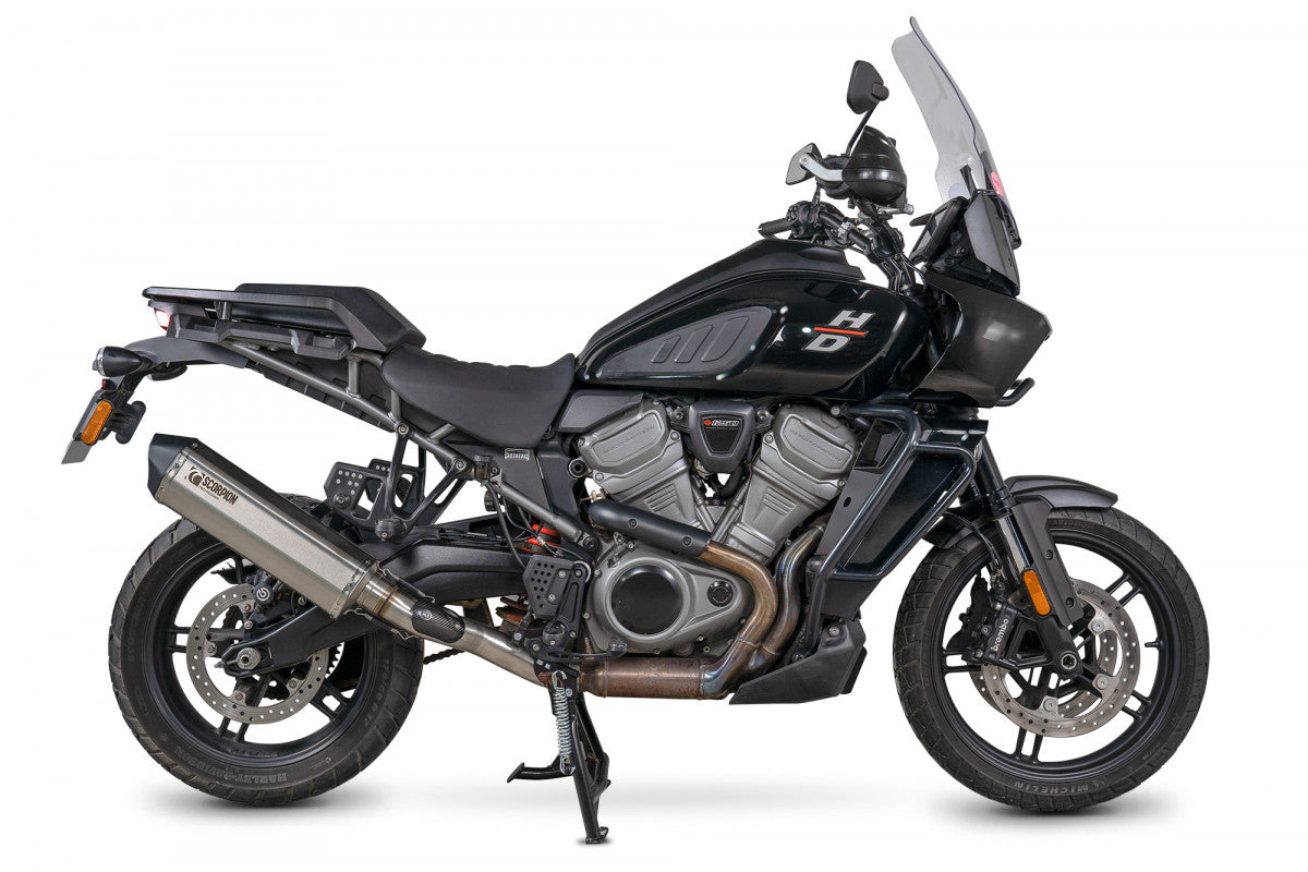 Harley Davidson Pan America 1250 (2021–2025) Scorpion Exhaust Serket Slip-On – Brushed Stainless