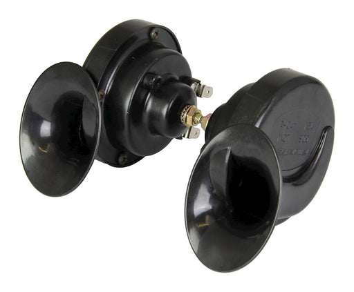 Scooter Motorcycle Universal 12V DC Horn Twin Snail Horns - Black
