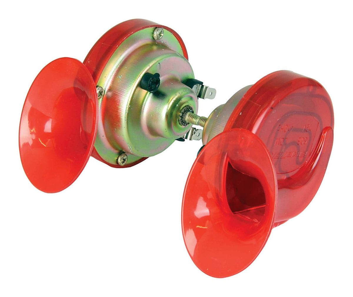 Scooter Motorcycle Universal 12V DC Horn Twin Snail Horns - Red