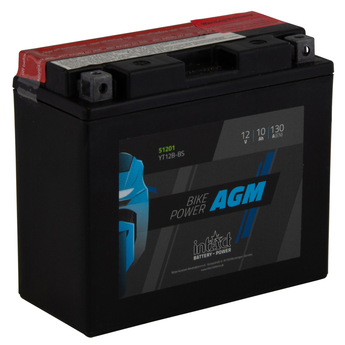 intAct YT12B-BS AGM Maintenance Free Motorcycle Bike-Power Battery