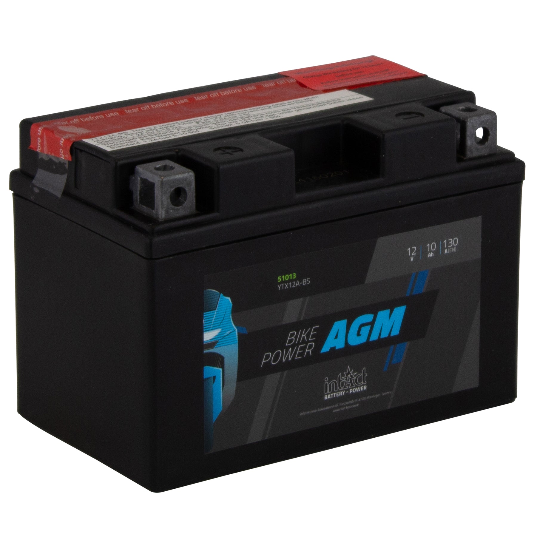intAct YTX12A-BS AGM Maintenance Free Motorcycle Bike-Power Battery