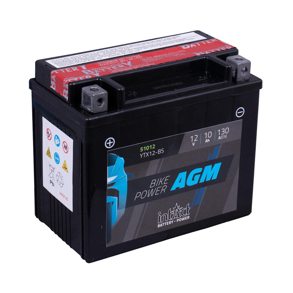 intAct YTX12-BS AGM Maintenance Free Motorcycle Bike-Power Battery - Beedspeed