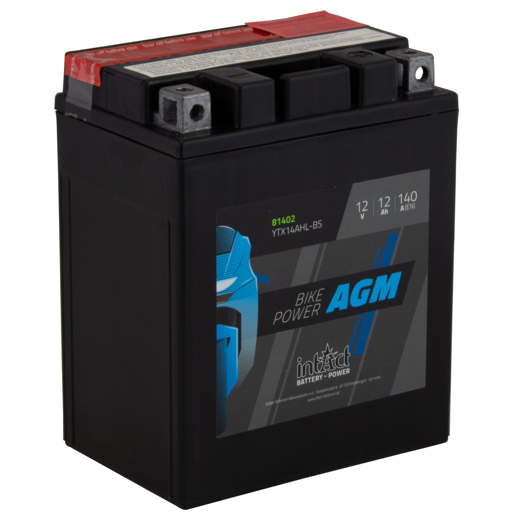intAct YTX14AHL-BS AGM Maintenance Free Motorcycle Bike-Power Battery