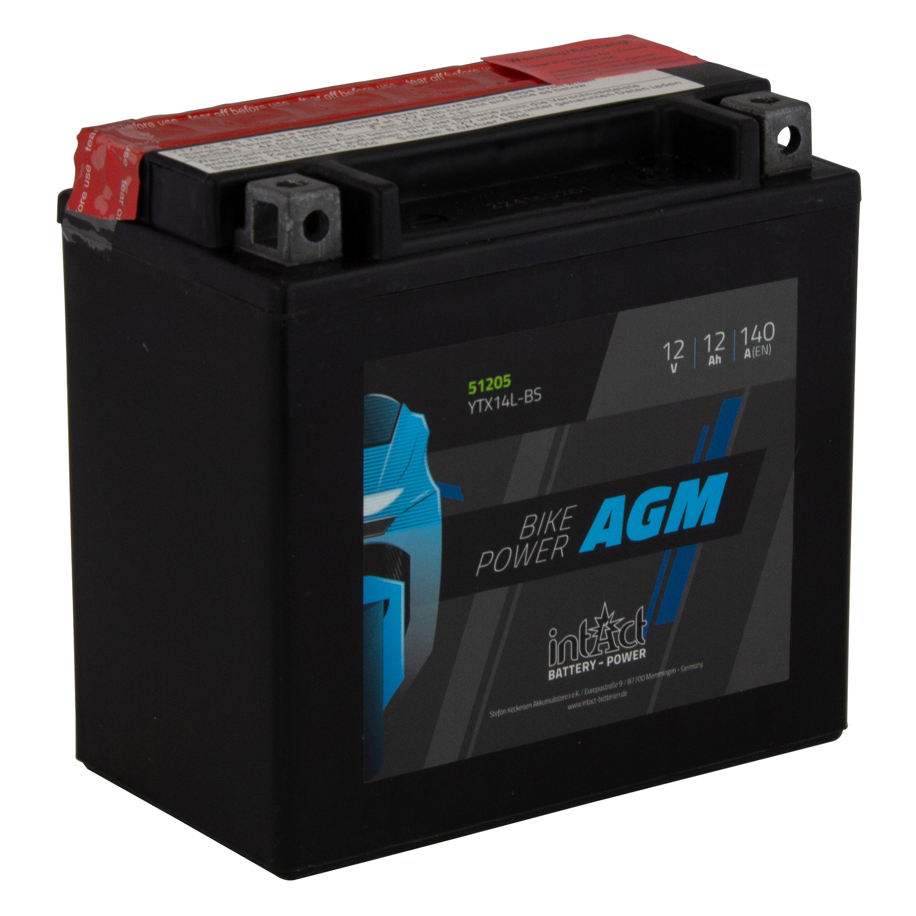 intAct YTX14L-BS AGM Maintenance Free Motorcycle Bike-Power Battery