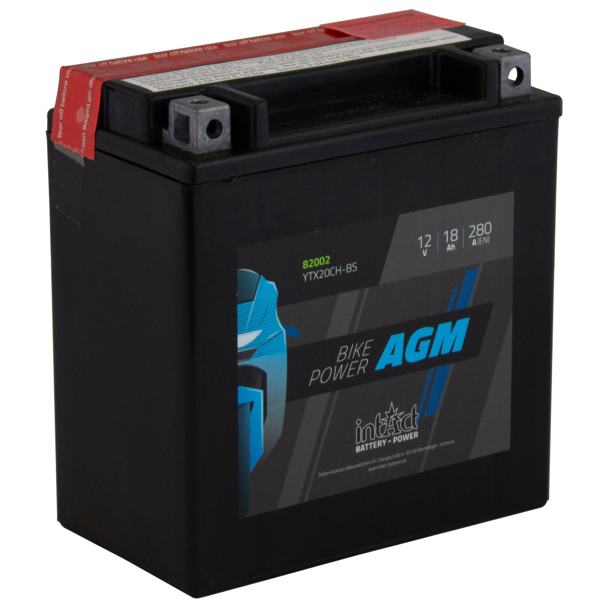 intAct YTX20CH-BS AGM Maintenance Free Motorcycle Bike-Power Battery