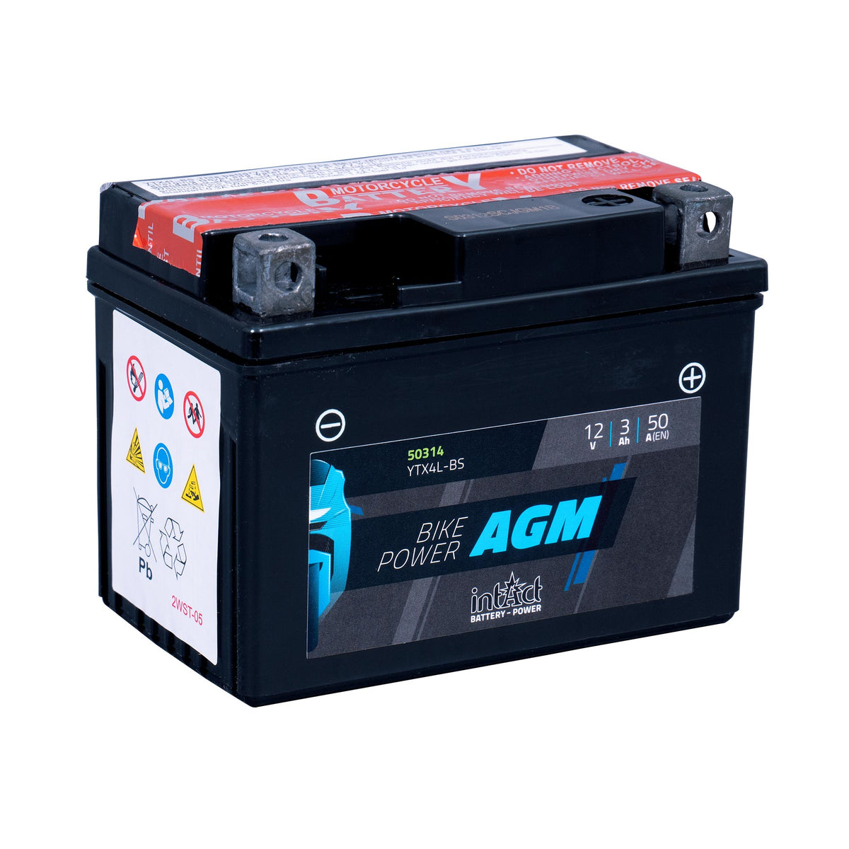 intAct YTX4L-BS AGM Maintenance Free Motorcycle Bike-Power Battery