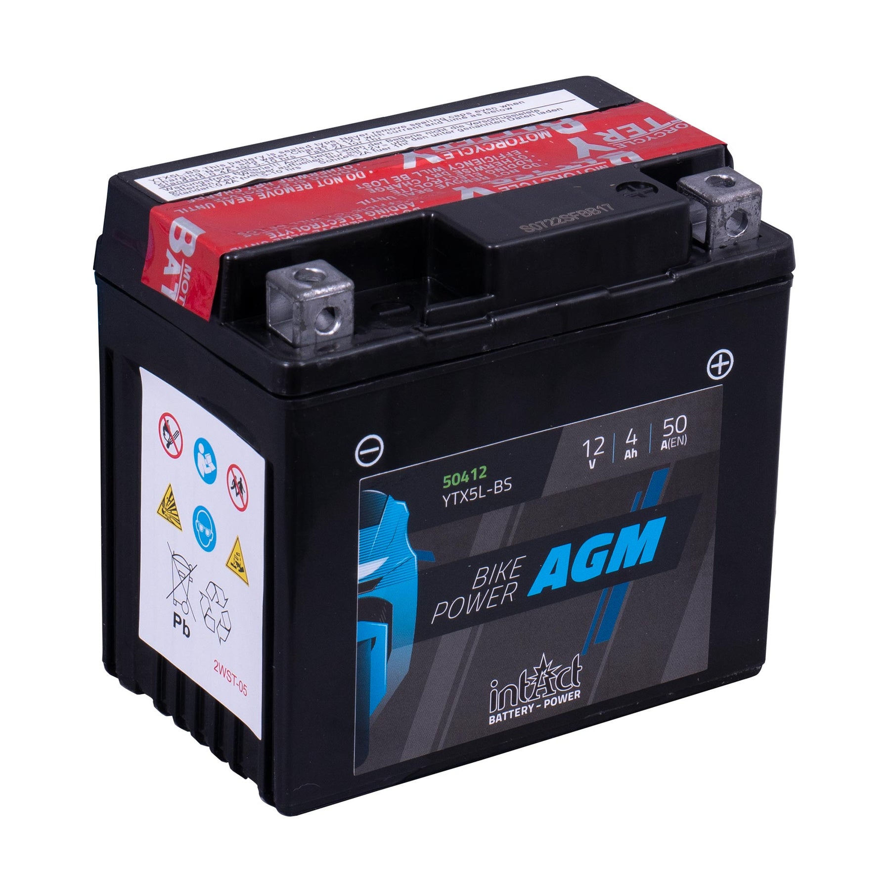 intAct YTX5L-BS AGM Maintenance Free Motorcycle Bike-Power Battery - Beedspeed