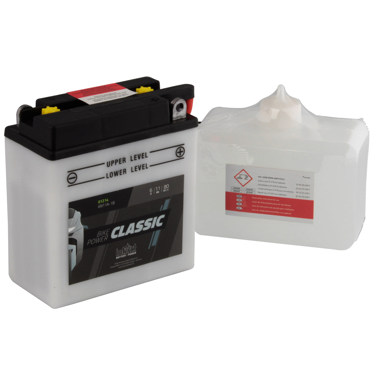 intAct 6N11A-1B Classic Motorcycle Bike-Power Battery With Acid Pack - Beedspeed