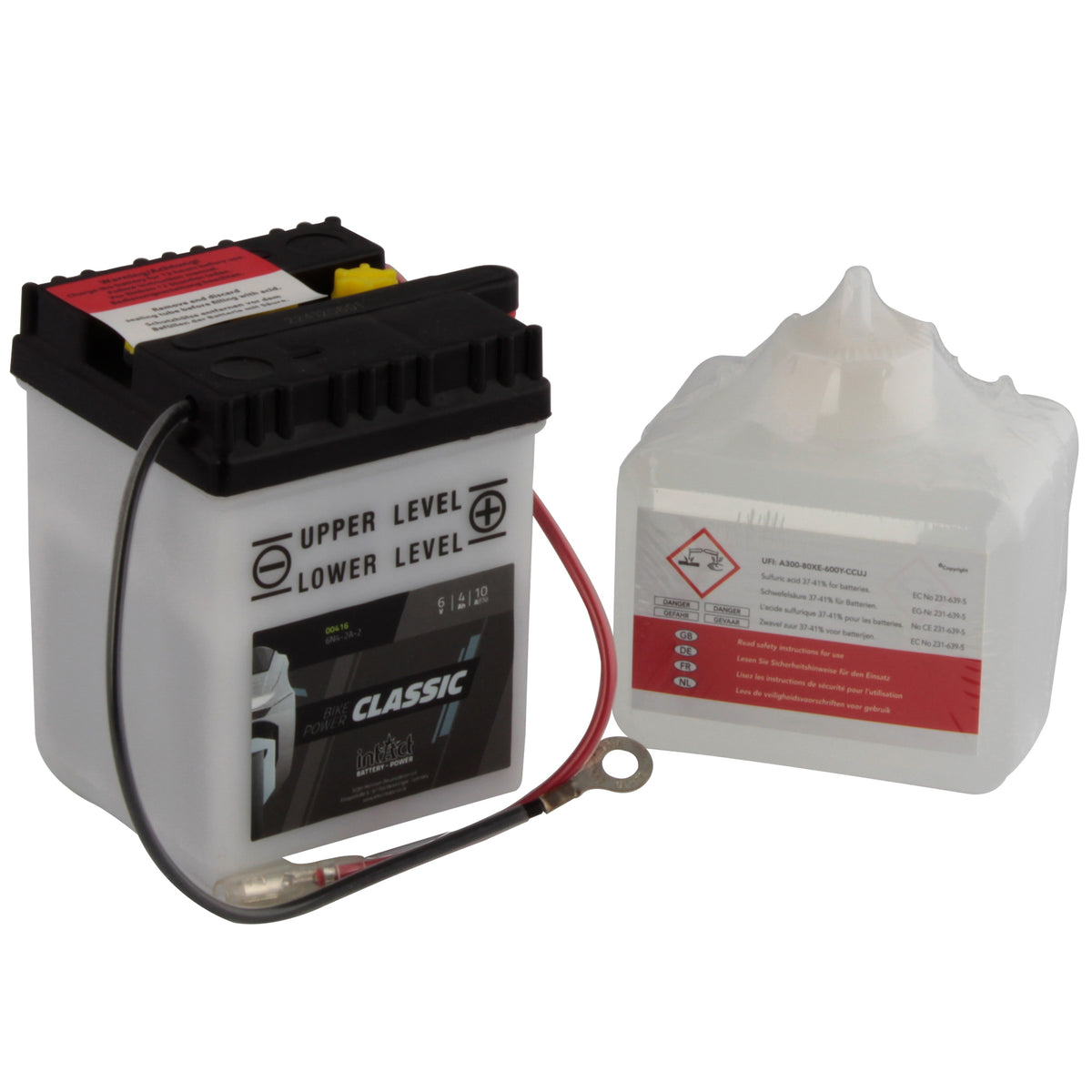 intAct 6N4-2A-2 Classic Motorcycle Bike-Power Battery With Acid Pack