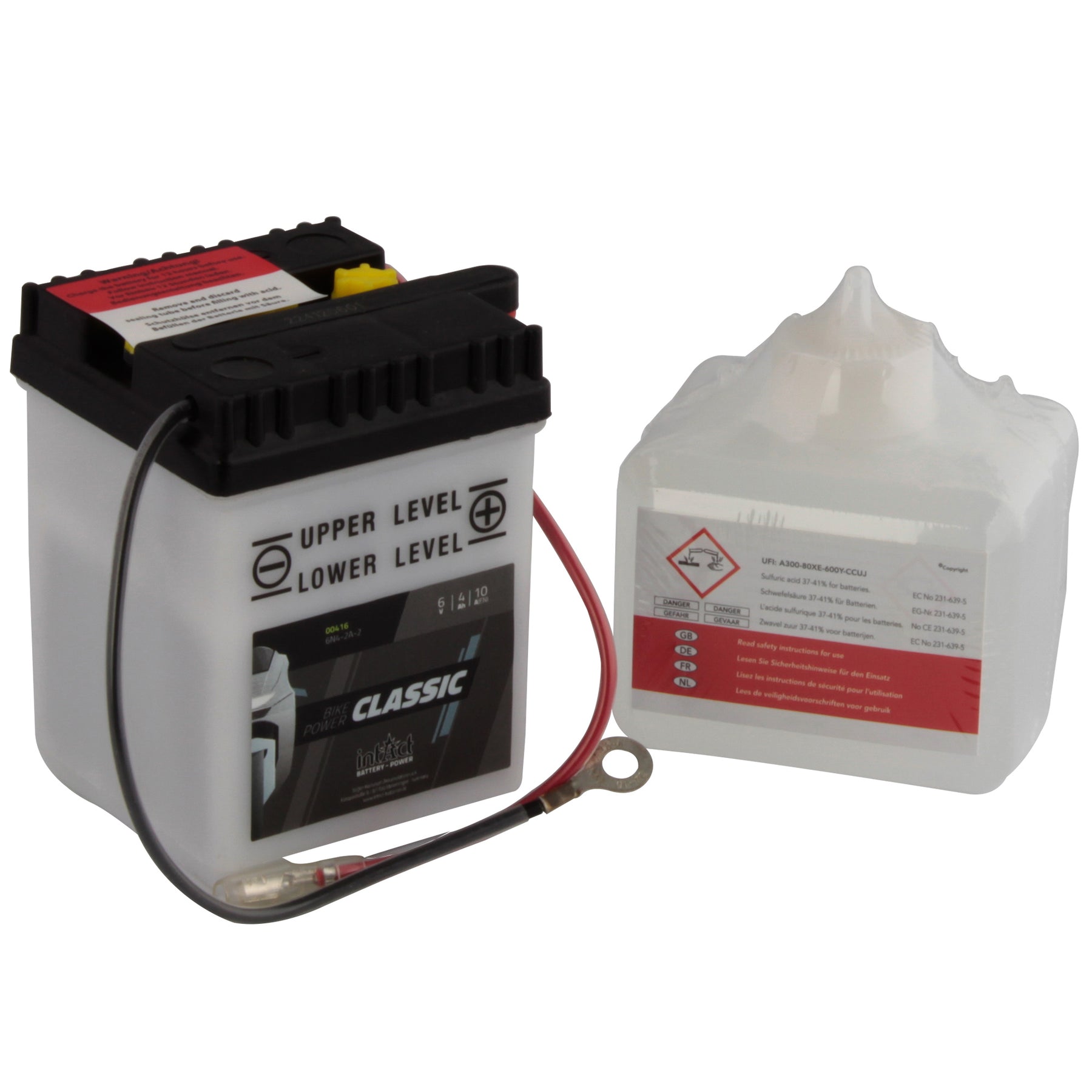 intAct 6N4-2A-2 Classic Motorcycle Bike-Power Battery With Acid Pack