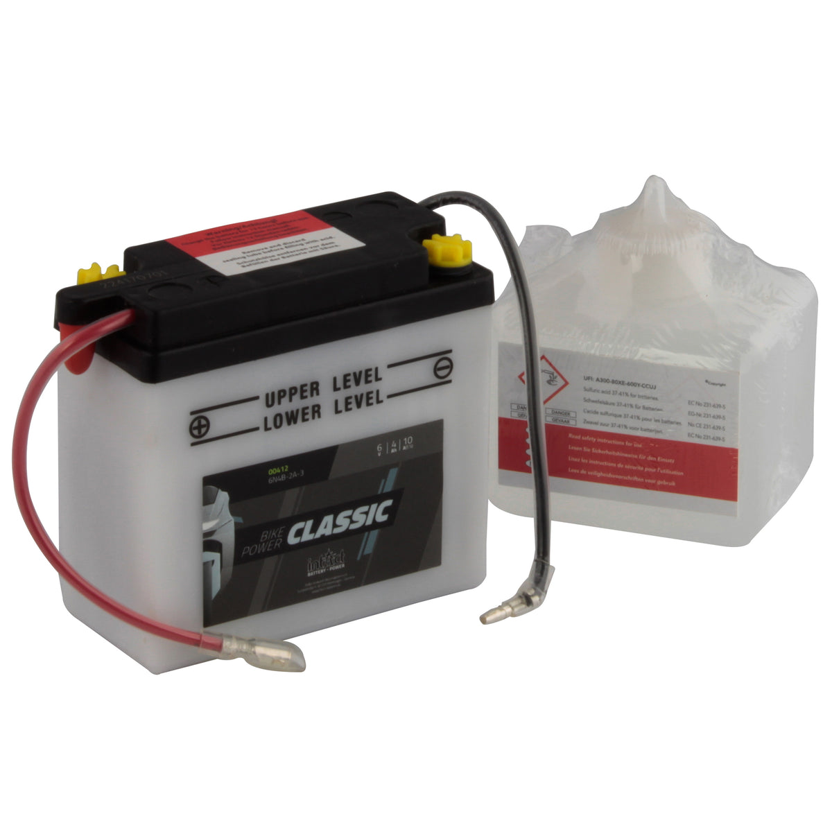 intAct 6N4B-2A-3 Classic Motorcycle Bike-Power Battery With Acid Pack
