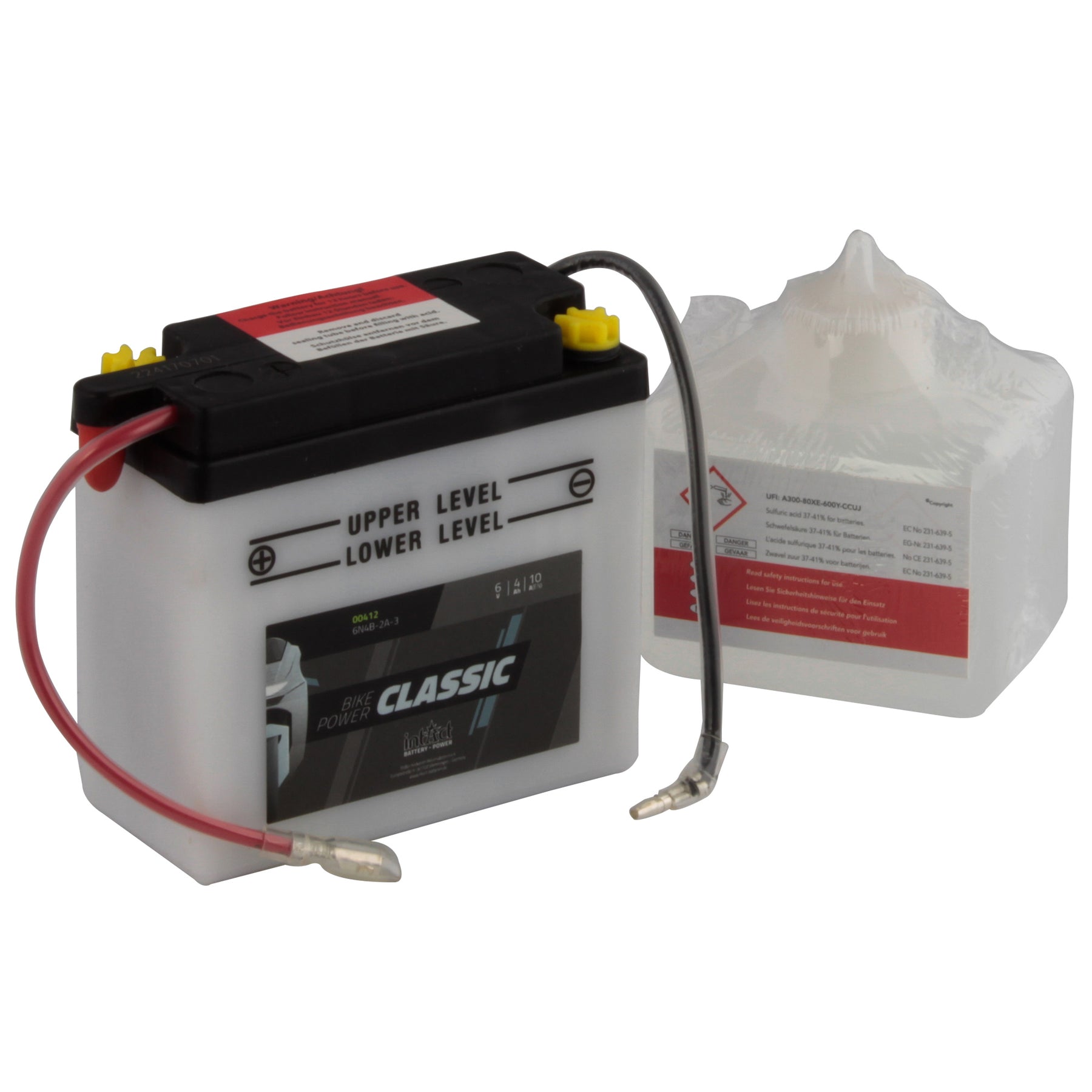 intAct 6N4B-2A-3 Classic Motorcycle Bike-Power Battery With Acid Pack
