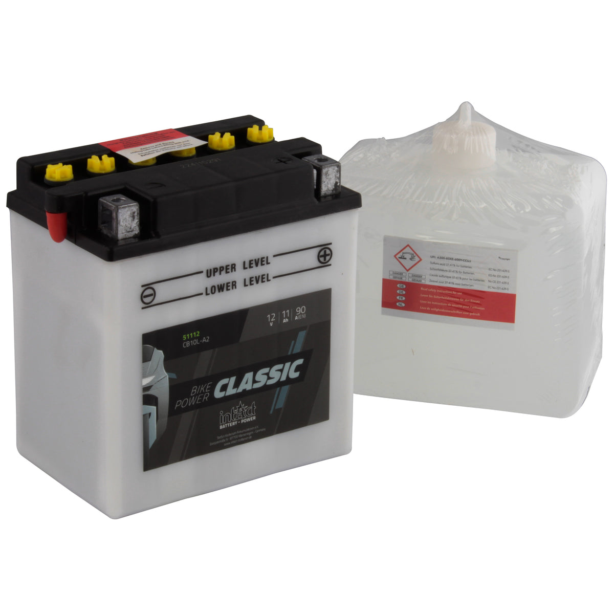 intAct CB10L-A2 Classic Motorcycle Bike-Power Battery With Acid Pack