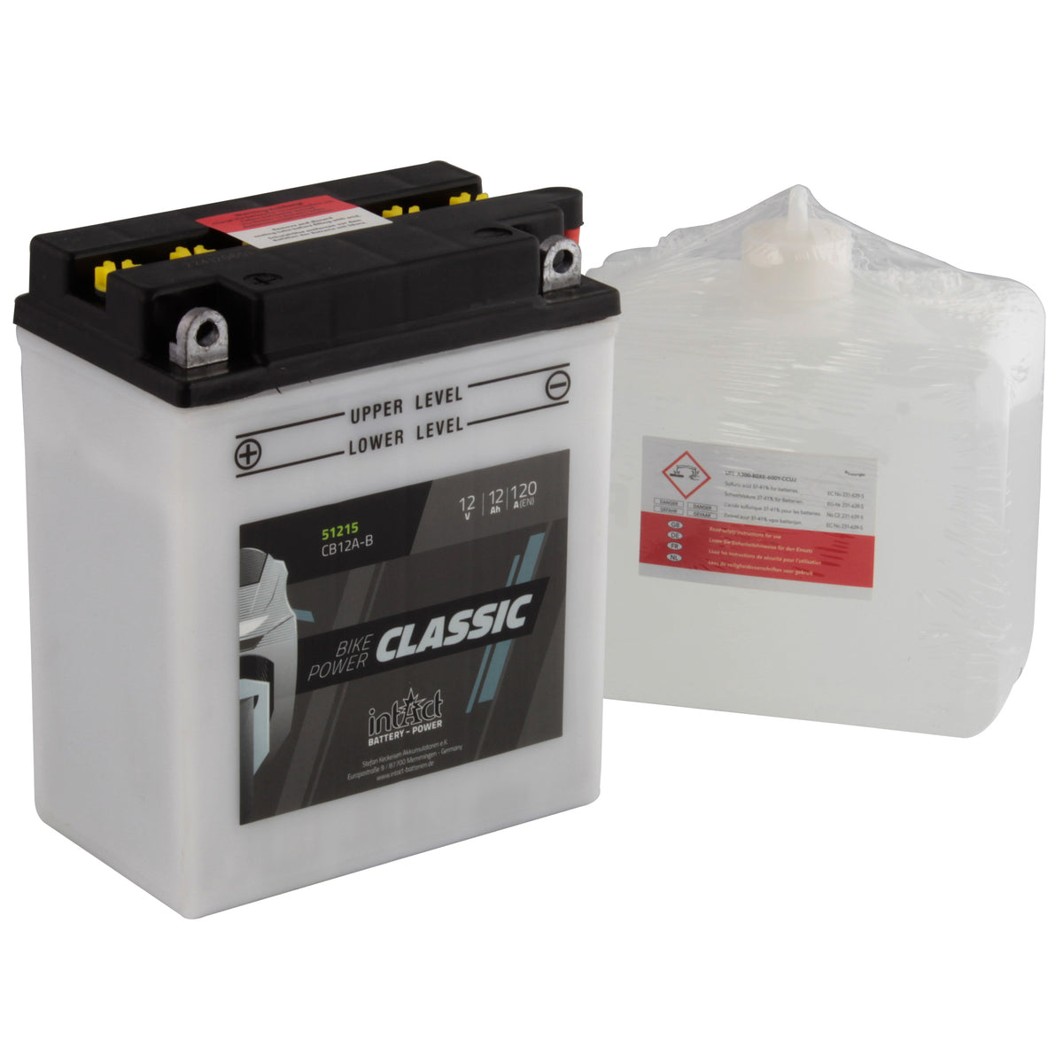 intAct CB12A-B Classic Motorcycle Bike-Power Battery With Acid Pack