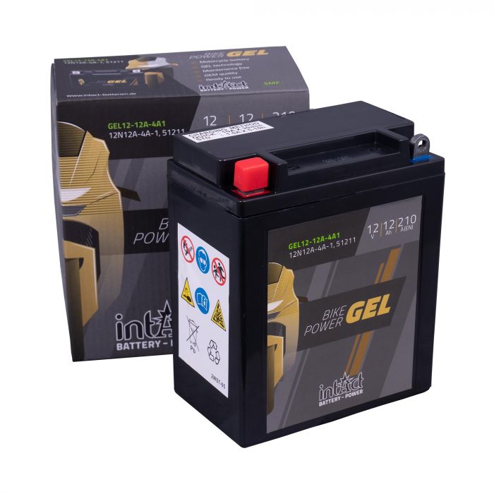 intAct 12N12A-4A-1 Gel Motorcycle Bike-Power Battery
