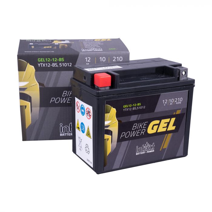 intAct YTX12-BS Gel Motorcycle Bike-Power Battery