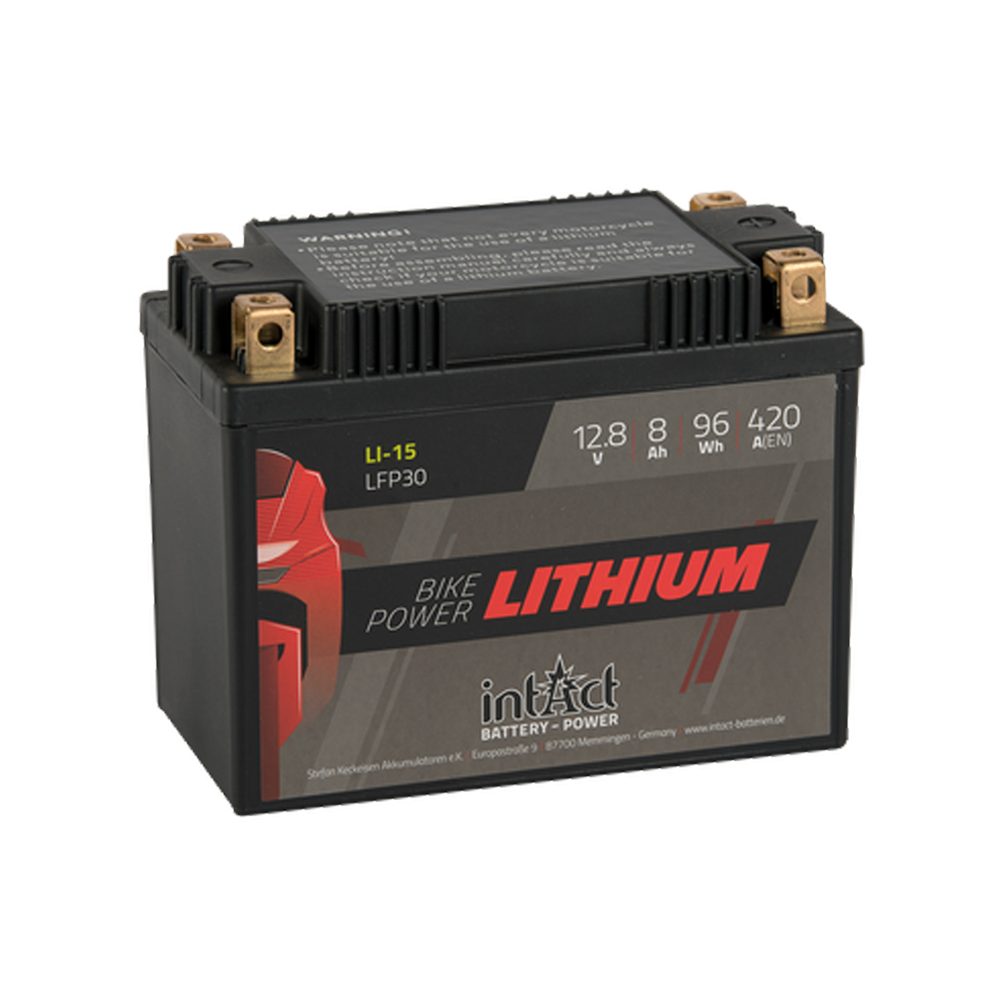 intAct Lithium LiFePO4 LFP30 12.8V Motorcycle Bike-Power Battery