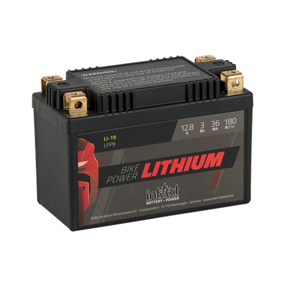 intAct Lithium LiFePO4 LFP9 12.8V Motorcycle Bike-Power Battery