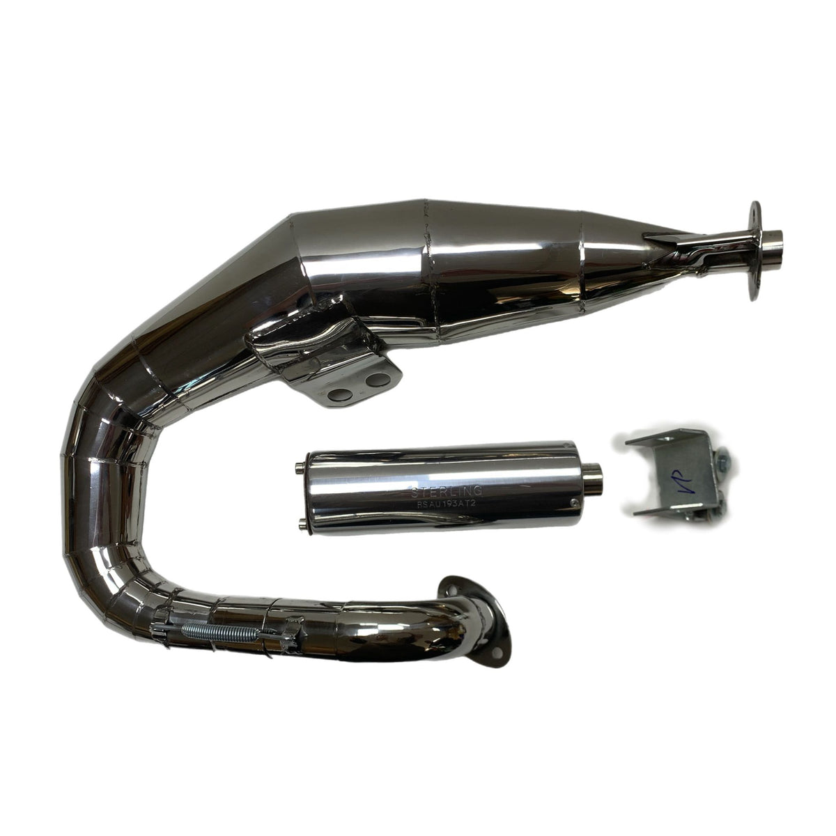 Vespa PX200 P200 Sterling Expansion Performance Exhaust - Left Hand - Stainless Steel