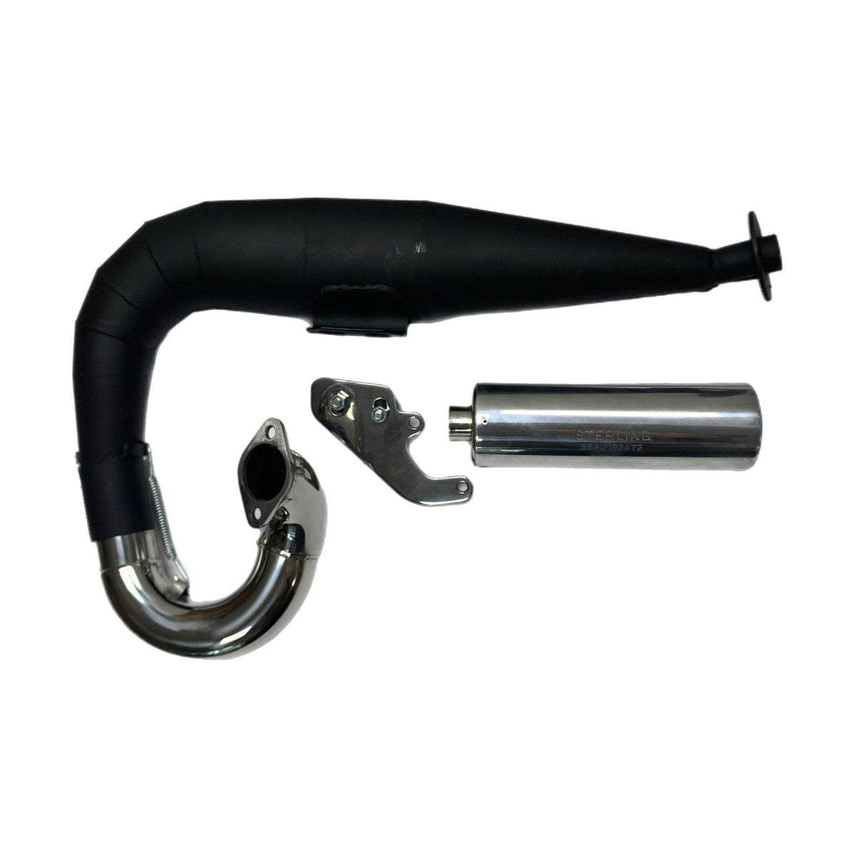 Lambretta Series 3 TS1 Imola Monza Sterling Performance Exhaust - Black