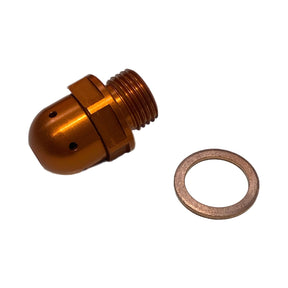 Lambretta S1-3 Li GP SX TV J Lui CNC Oil Drain & Oil Breather Plug Bundle - Orange - Casa Performance