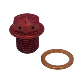 Lambretta S1-3 Li GP SX TV J Lui CNC Oil Drain & Oil Breather Plug Bundle - Red - Casa Performance