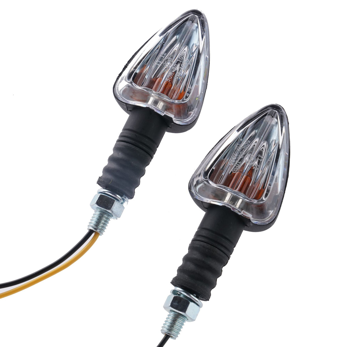Bike It Arrow Motorcycle Indicators Black Body Clear Lens Pair
