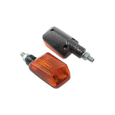 Bike It Short Stem Mini Motorcycle Indicators Carbon Amber Lens