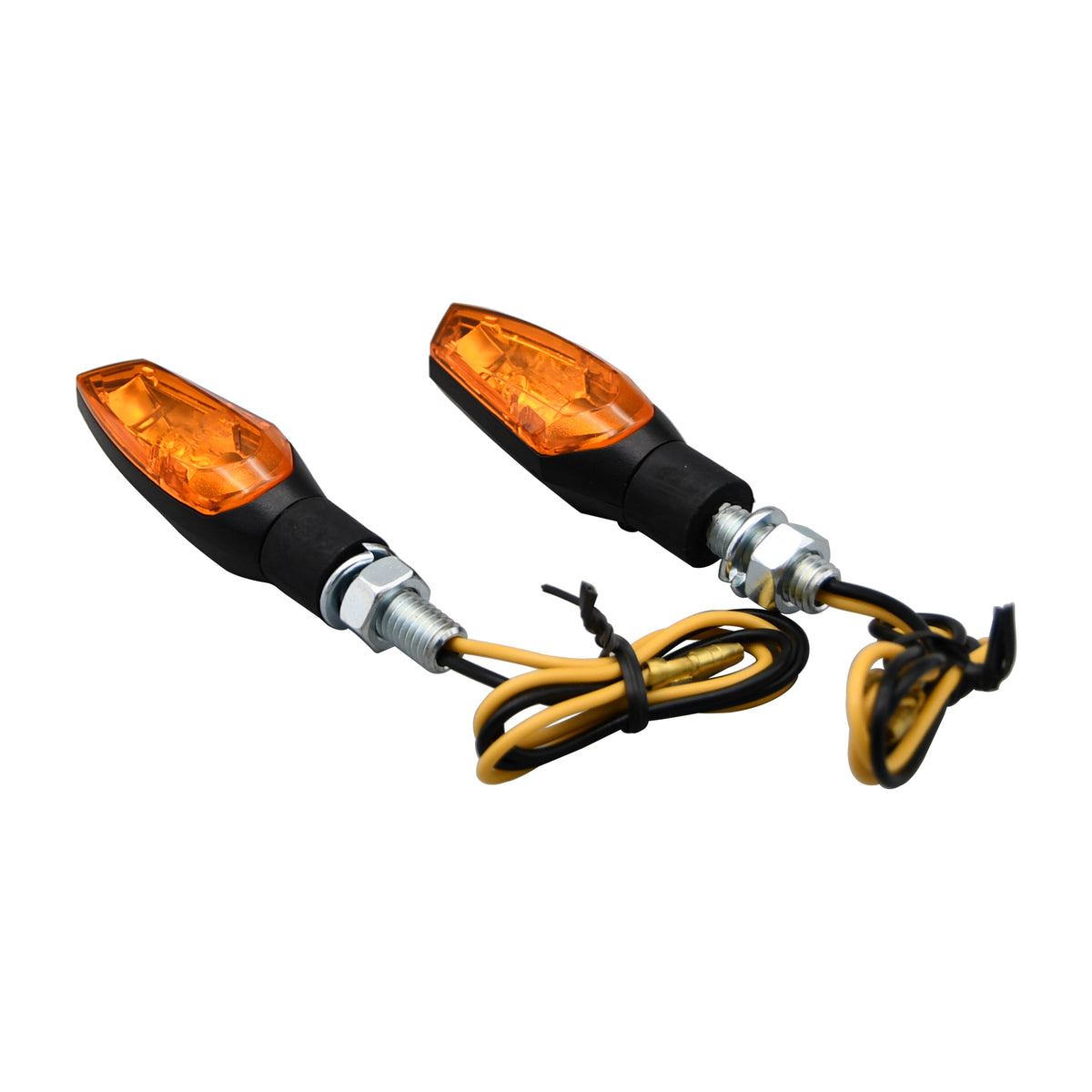 Bike It LED Shard Motorcycle Indicators Black Amber Lens