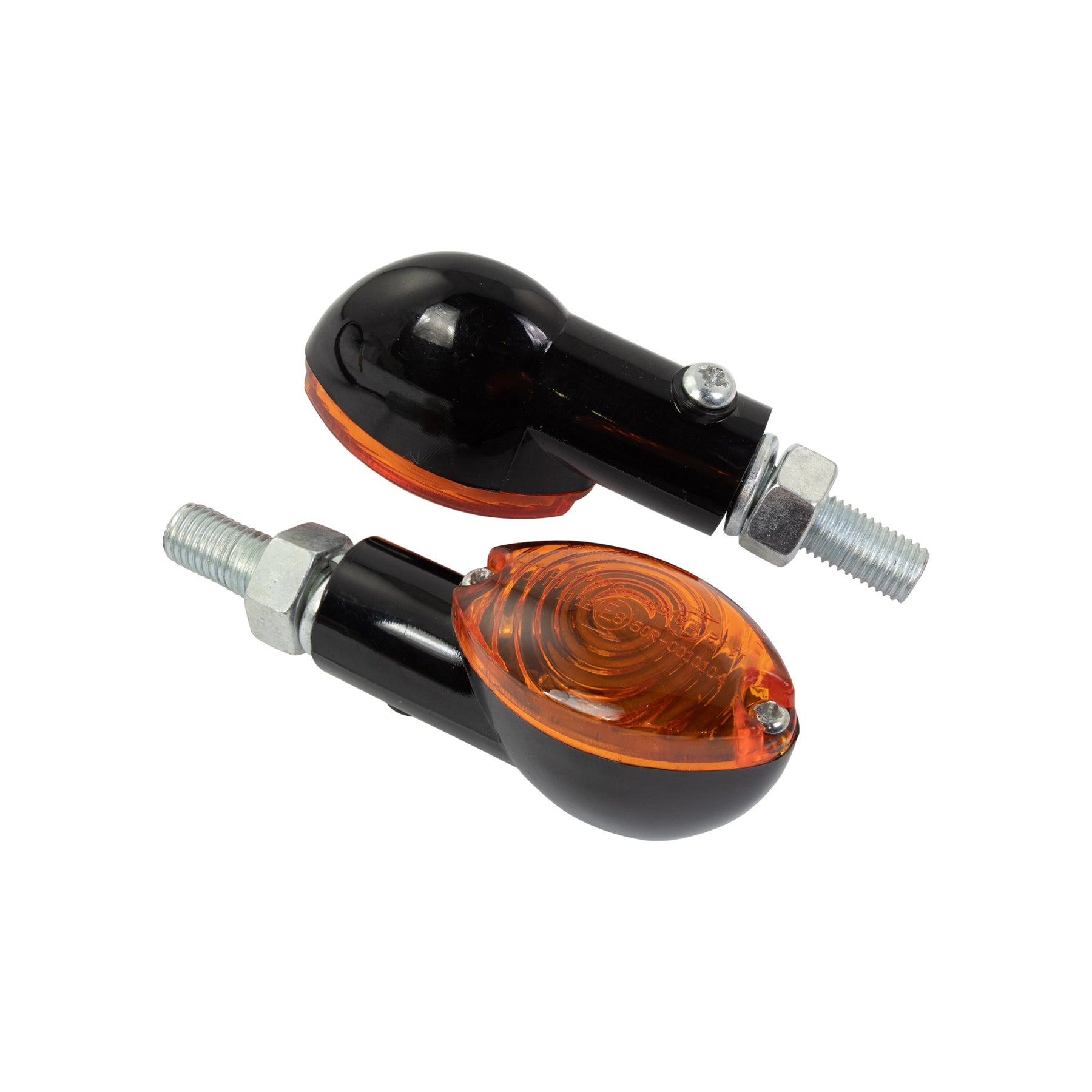 Bike It Mini Cat Eye Motorcycle Indicators Black Amber Lens - Beedspeed