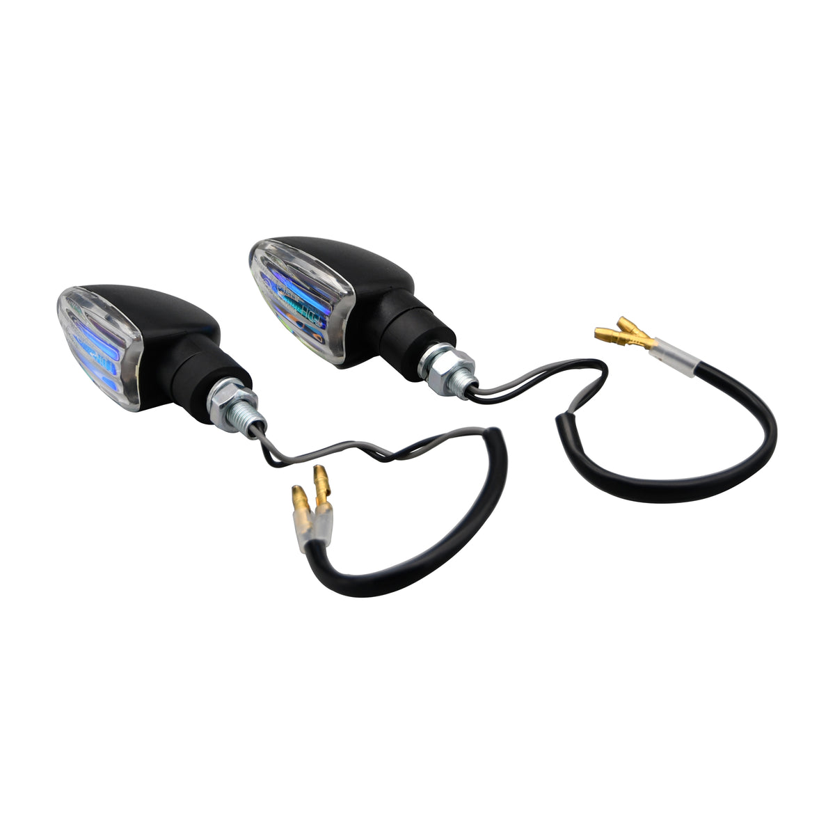 Bike It Short Stem Mini Spear Motorcycle Indicators Black Iridium Lens MX