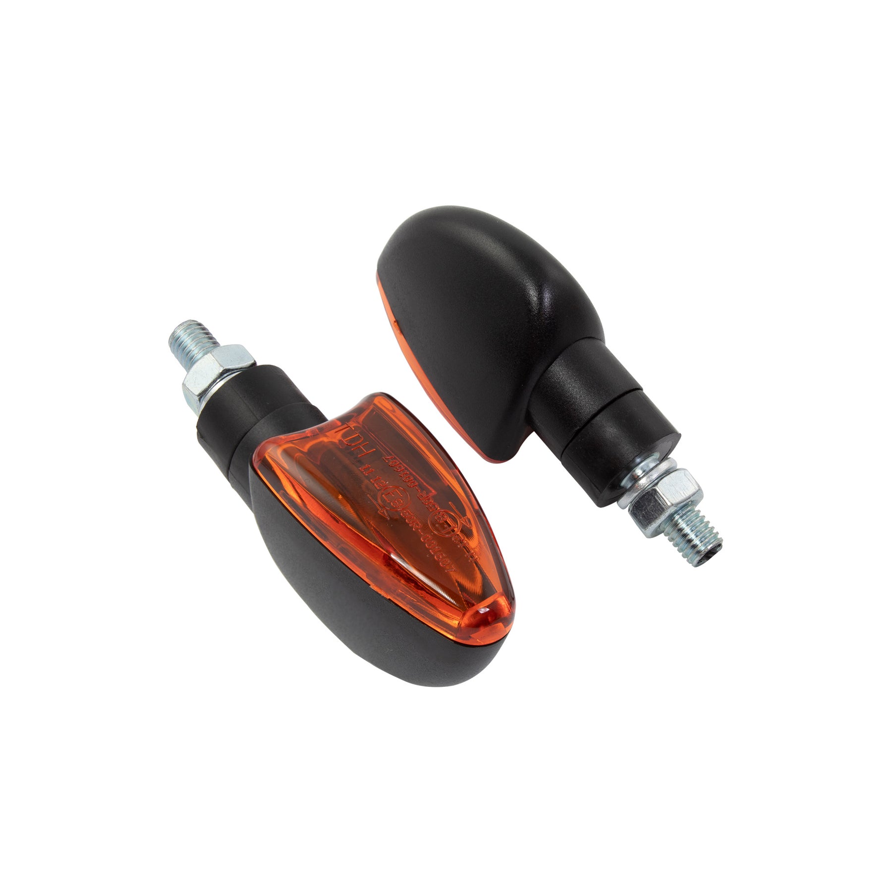 Bike It Short Stem Mini Spear Motorcycle Indicators Black Amber Lens MX