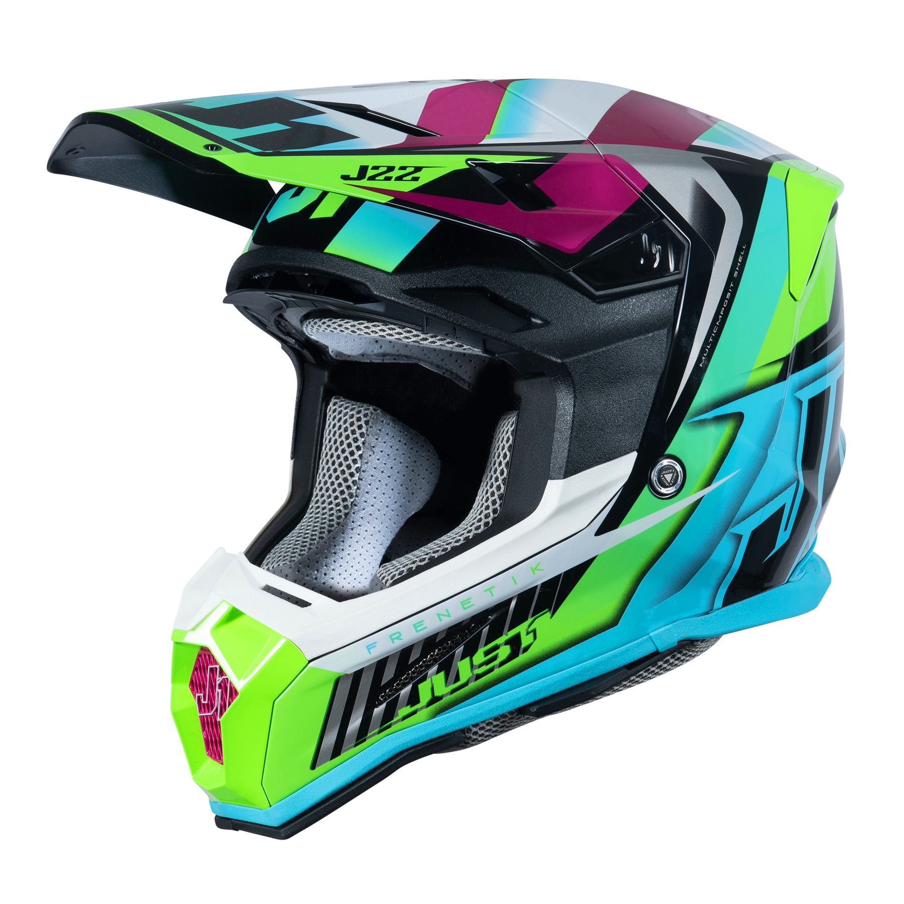 Just1 J22 Motocross Helmet Frenetik Neon Fluo Lime Black