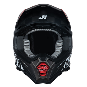 Just1 J22 Motocross Helmet Flagman Red Titanium Black