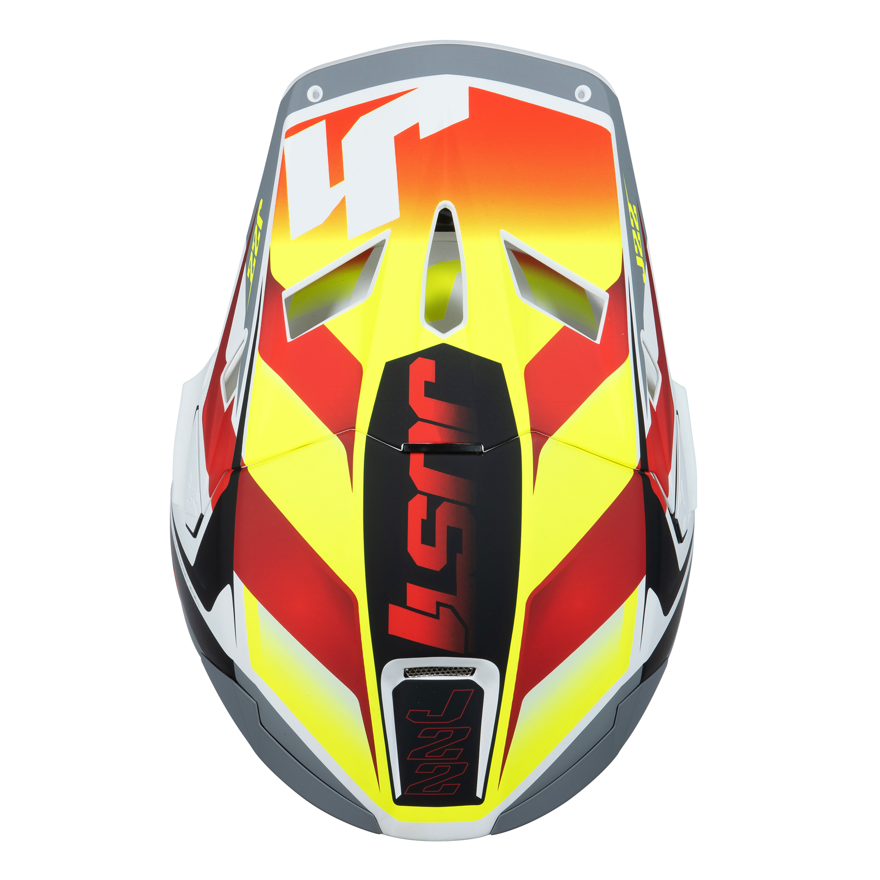 Just1 J22 Motocross Helmet Frenetik Fire Fluo Yellow Red White