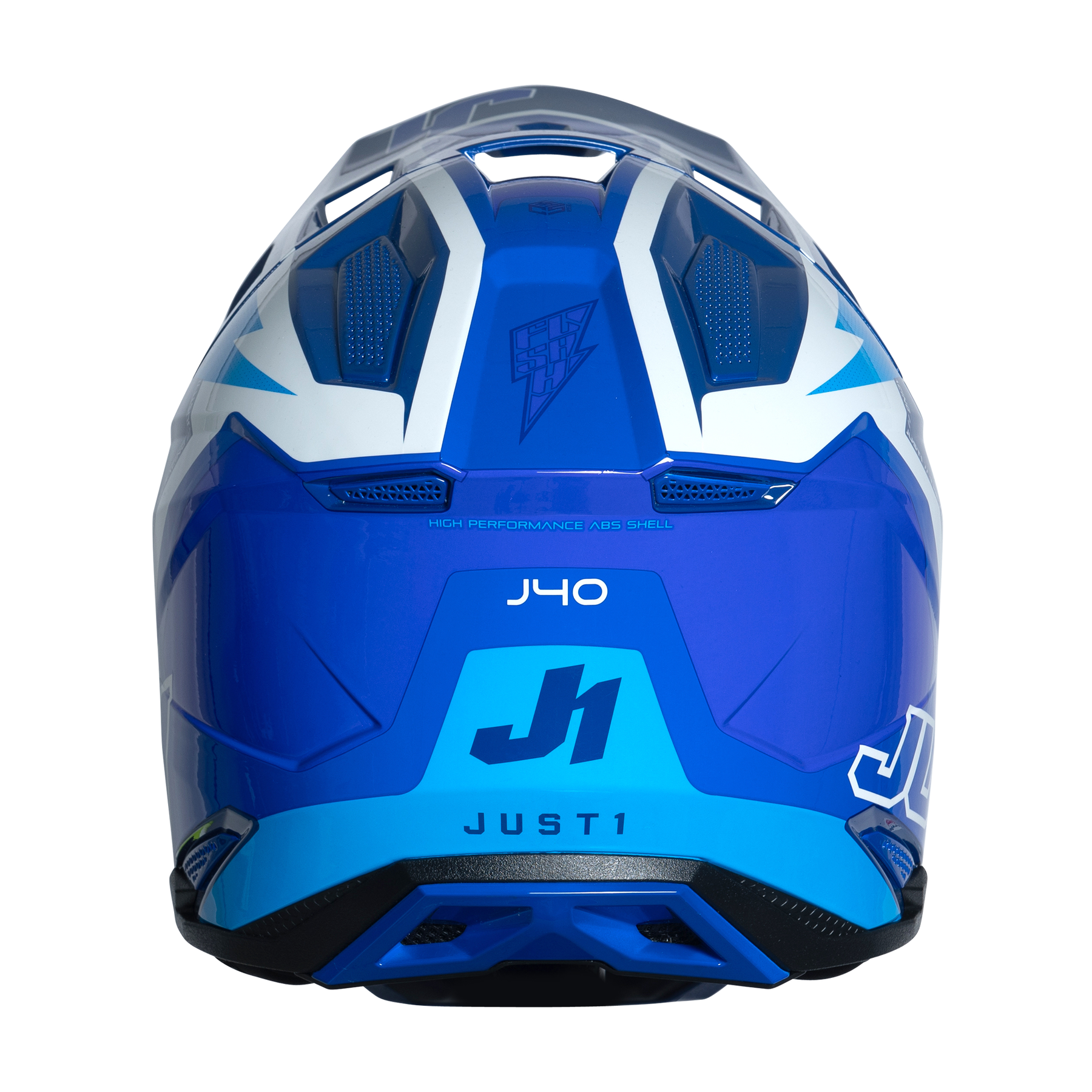 Just1 J40 Motocross Helmet Flash White Blue