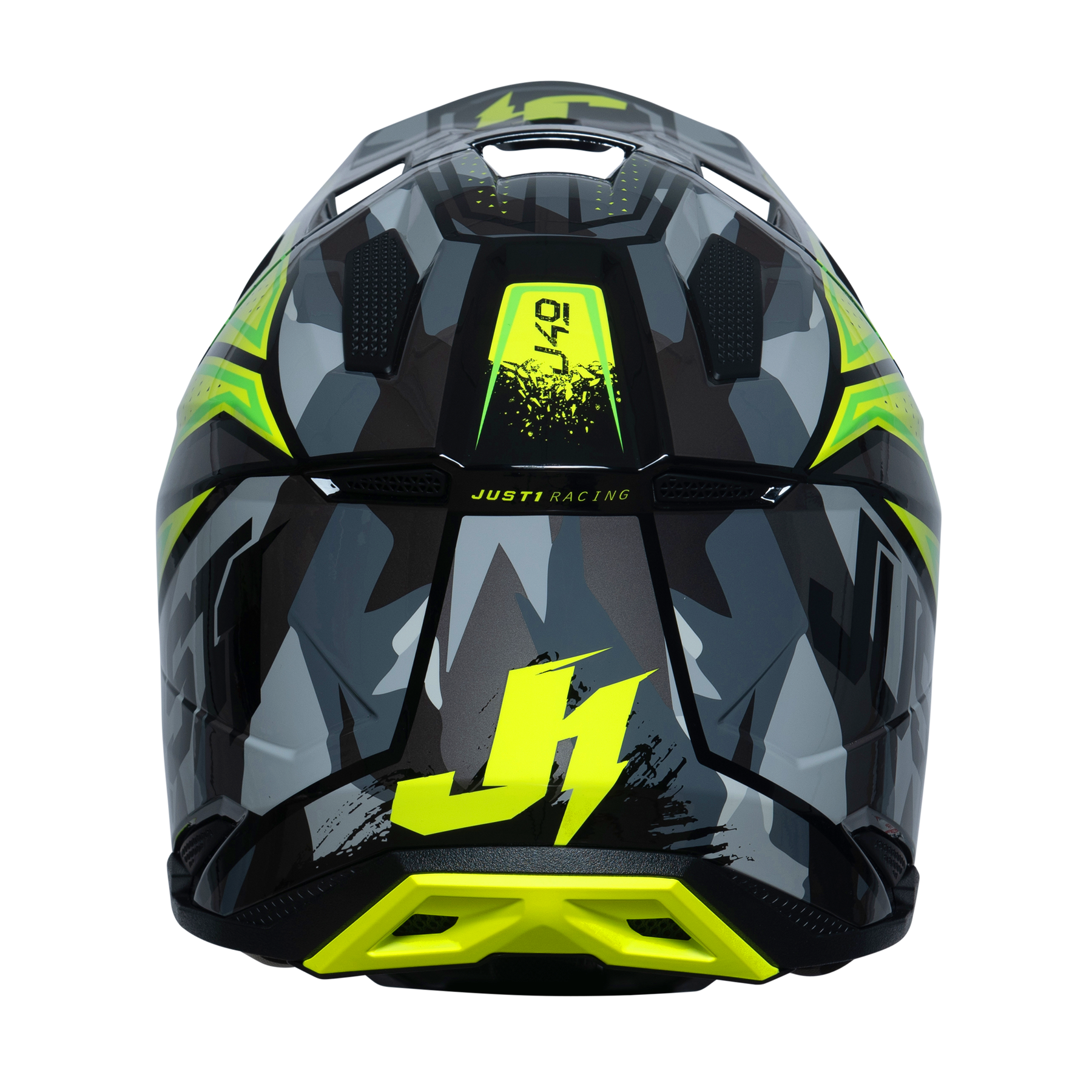 Just1 J40 Motocross Helmet Shooter Camo Fluo Yellow Black