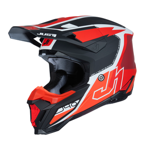Just1 J40 Motocross Helmet Flash Red White Black