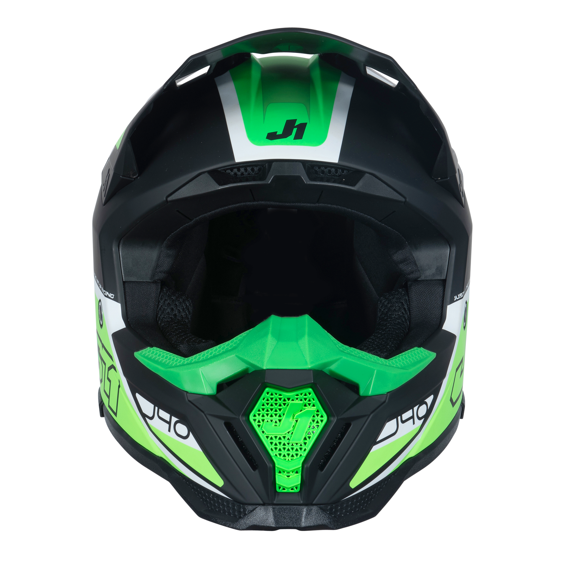 Just1 J40 Motocross Helmet Flash Fluo Green White Black