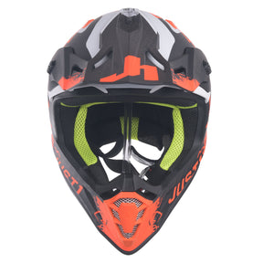 Just1 J38 Motocross MX Motorbike Helmet Mask Fluo Orange/Titanium/Black Matt