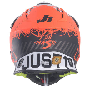 Just1 J38 Motocross MX Motorbike Helmet Mask Fluo Orange/Titanium/Black Matt