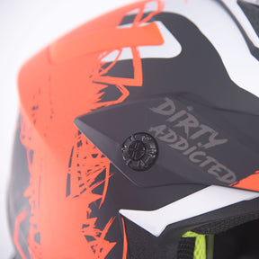 Just1 J38 Motocross MX Motorbike Helmet Mask Fluo Orange/Titanium/Black Matt