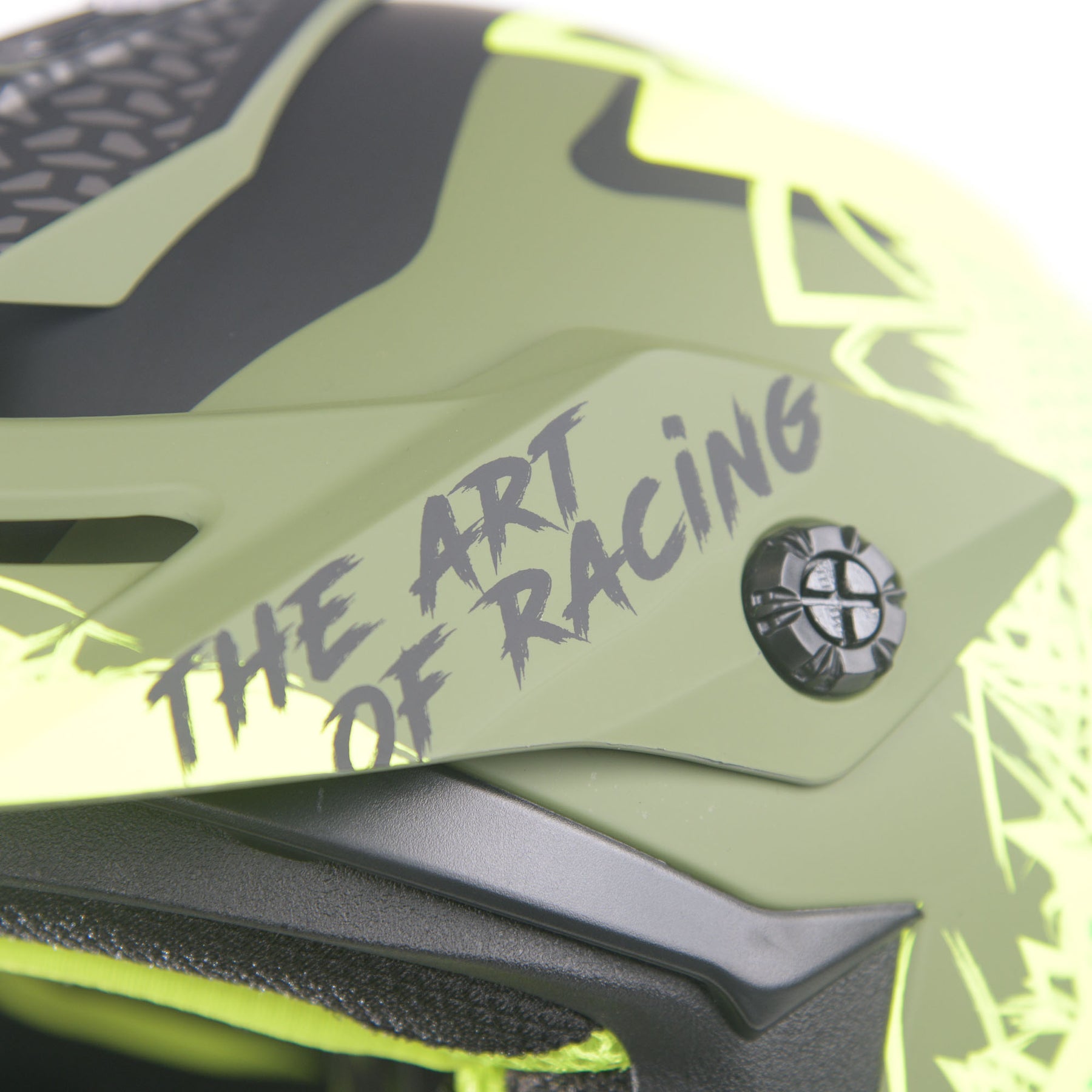 Just1 J38 Motocross MX Motorbike Helmet Mask Fluo Yellow/Black/Army Green Matt