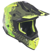 Just1 J38 Motocross MX Motorbike Helmet Mask Fluo Yellow/Black/Army Green Matt