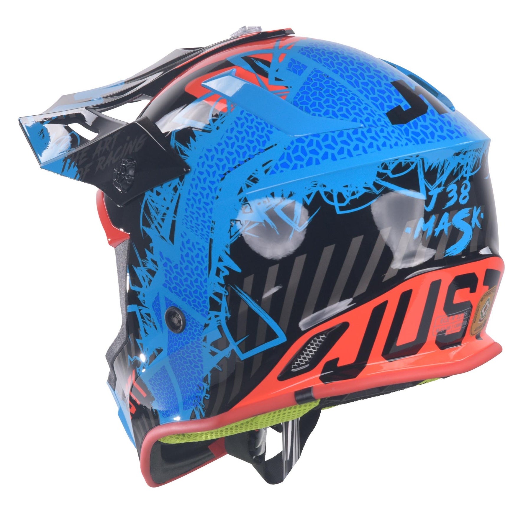 Just1 J38 MX Helmet Mask Blue/Red/Black Gloss