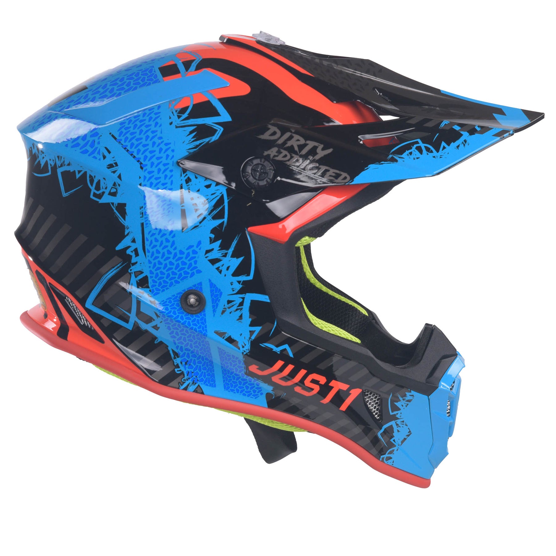 Just1 J38 MX Helmet Mask Blue/Red/Black Gloss