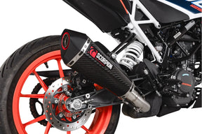 KTM 125 Duke, Euro 5 (2021-2023) SCORPION Exhaust Serket Taper Slip-on – Carbon Fibre